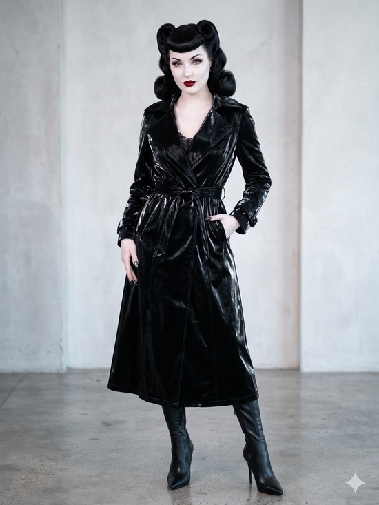 AKIRA Jackets & Blazers - Black Long Trench Coat with Belt - Women